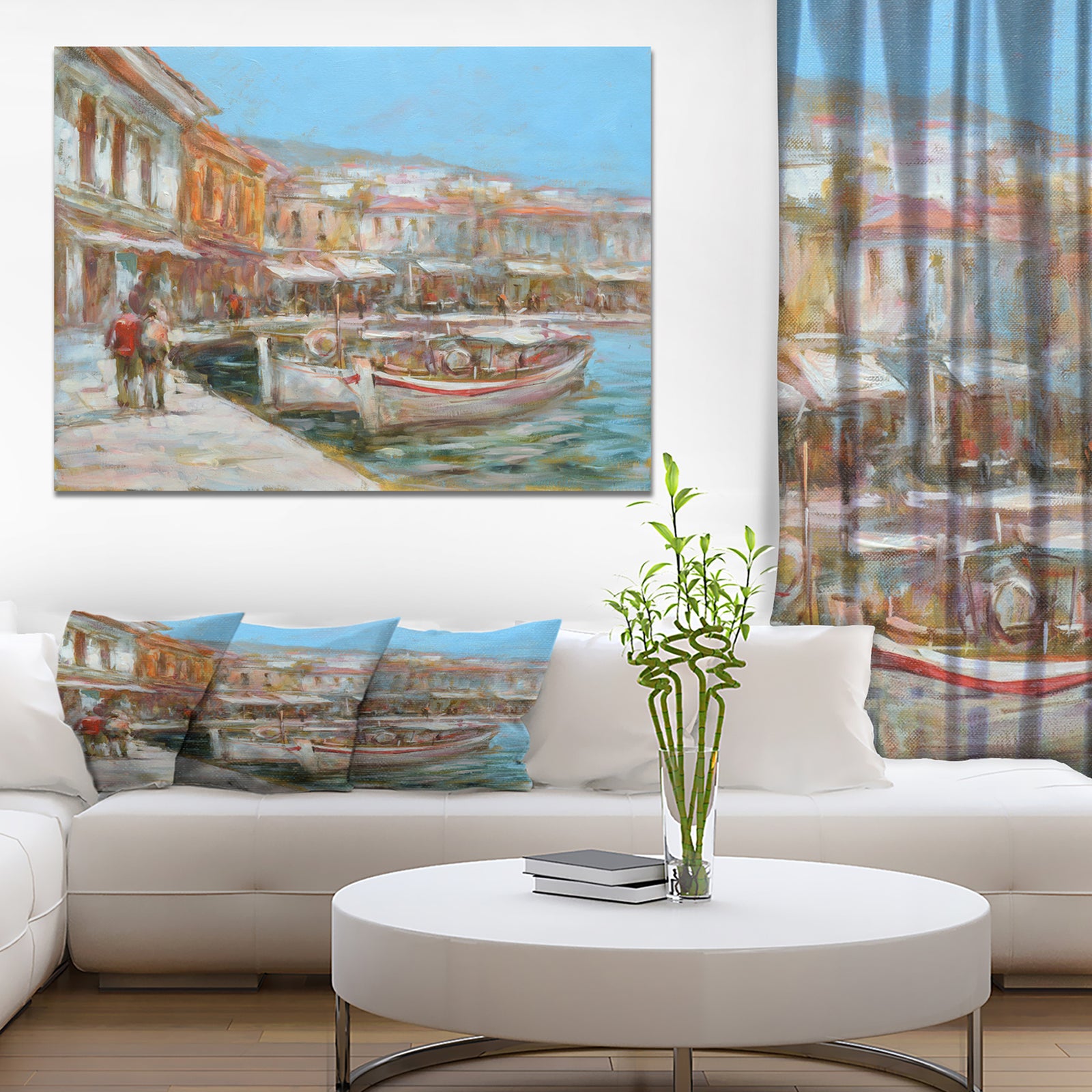 Two Vintage Fishing Boat - Sea & Shore Painting Print on Wrapped Canvas