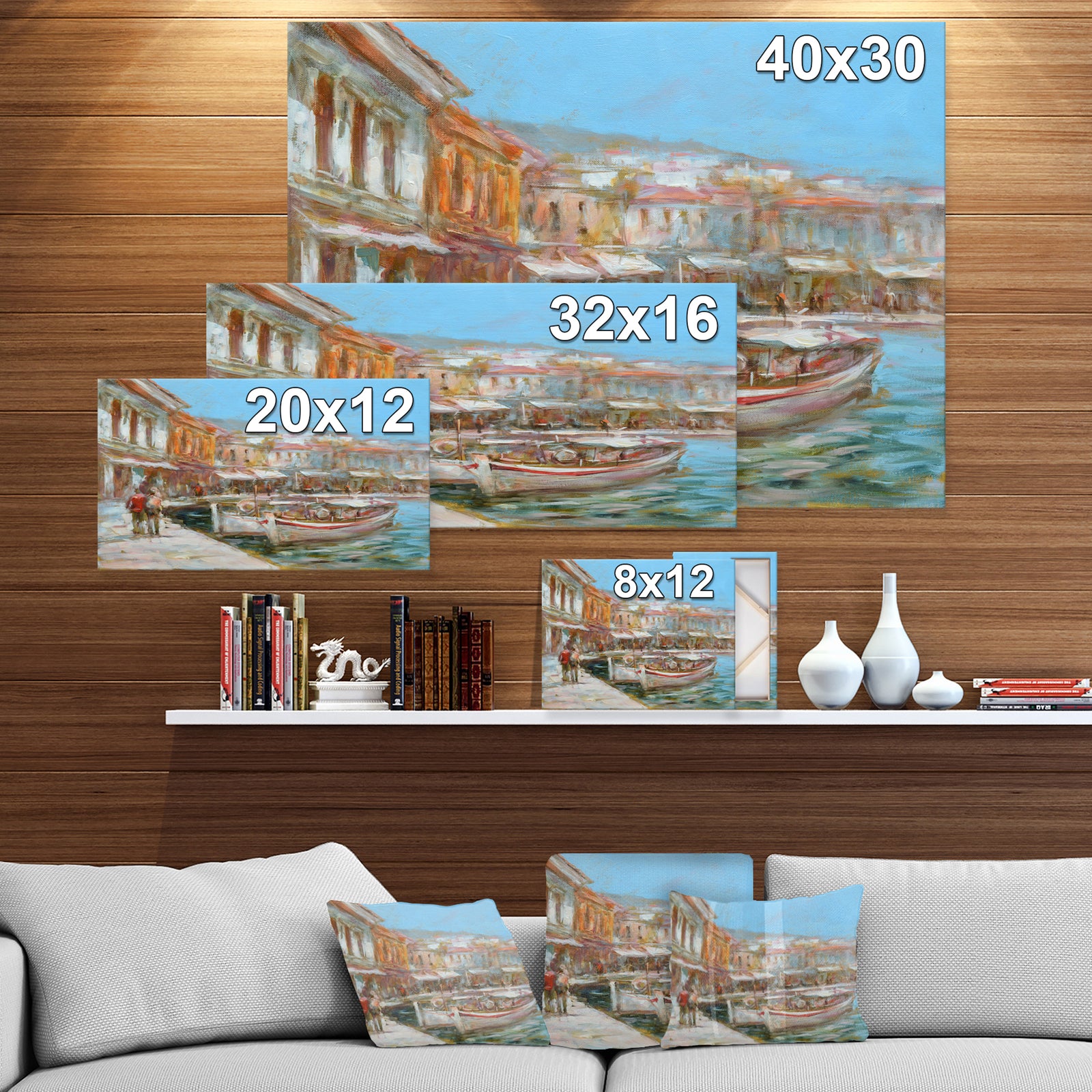 Two Vintage Fishing Boat - Sea & Shore Painting Print on Wrapped Canvas