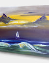 Sailing yacht in storm - Sea & Shore Painting Print on Wrapped Canvas