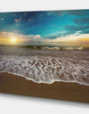 Beach sunset in Blue Sky - Sea & Shore Photography on wrapped Canvas