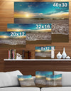 Beach sunset in Blue Sky - Sea & Shore Photography on wrapped Canvas