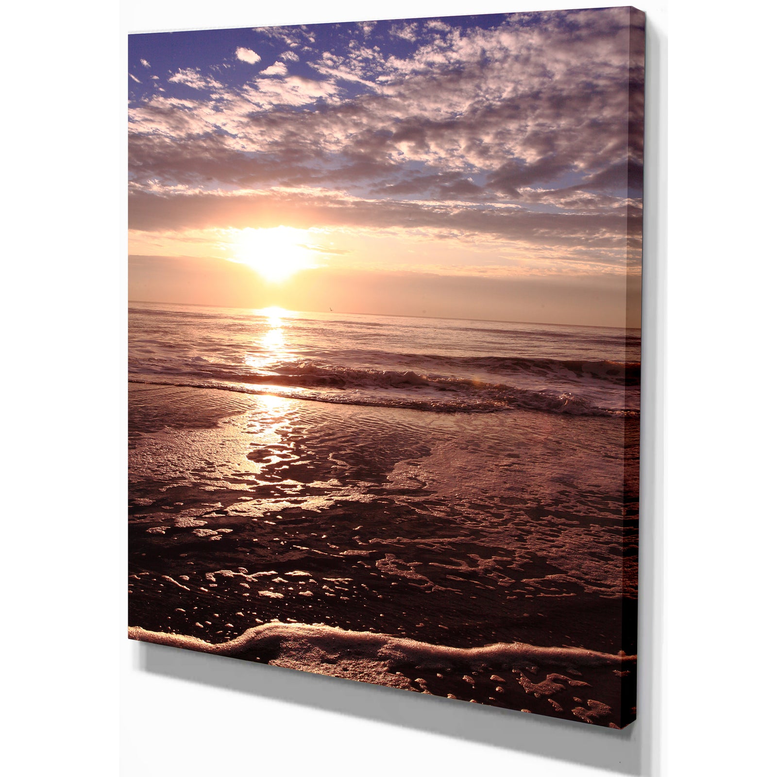 Beach Sunset in Tropical Ocean Water - Sea & Shore Photography on wrapped Canvas