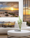 Sandy Beach with sunset - Sea & Shore Photography on wrapped Canvas