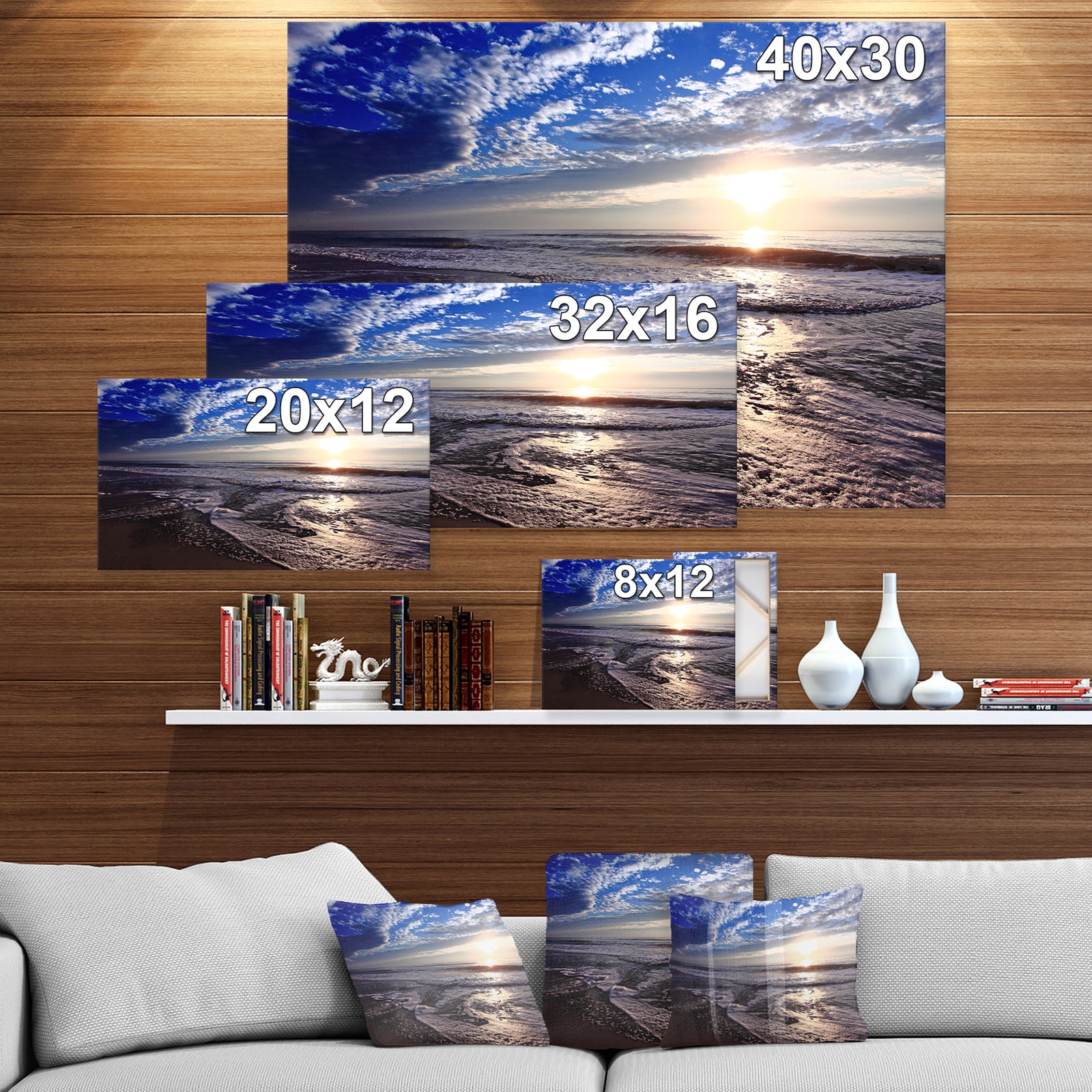 Sunset in Tropical Ocean Water - Sea & Shore Photography on wrapped Canvas