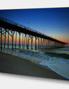 Pier sunrise in Blue Sky - Sea & Shore Photography on wrapped Canvas