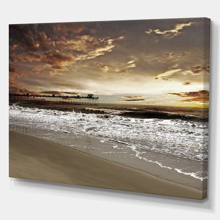 Meet the Sunrise at Hollant beach - Sea & Shore Photography on wrapped Canvas