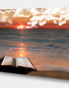 Open Bible in Cloudy Sunset - Sea & Shore Contemporary on wrapped Canvas