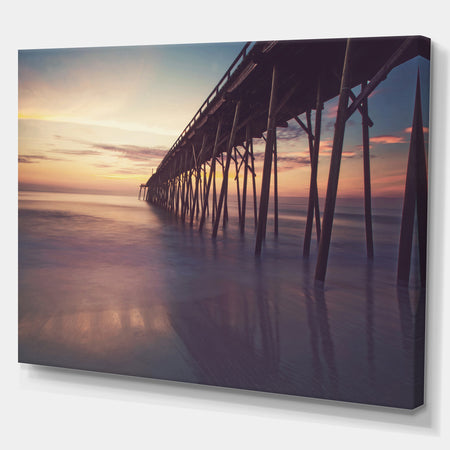 Sunrise in Fishing Pier - Sea & Shore Photography on wrapped Canvas