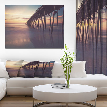 Sunrise in Fishing Pier - Sea & Shore Photography on wrapped Canvas
