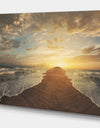 Devided ocean in Sunset - Sea & Shore Photography on wrapped Canvas