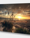 Grassy and beach sunset - Sea & Shore Photography on wrapped Canvas
