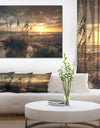 Grassy and beach sunset - Sea & Shore Photography on wrapped Canvas