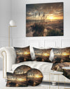 Grassy and beach sunset - Sea & Shore Photography on wrapped Canvas