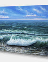 Ocean shore under Blue Sky - Sea & Shore Painting Print on Wrapped Canvas