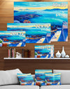 Oia village at Santorini island Sea View - Sea & Shore Painting Print on Wrapped Canvas