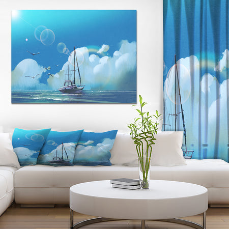Sailboat Under Summer Sky - Art on wrapped Canvas