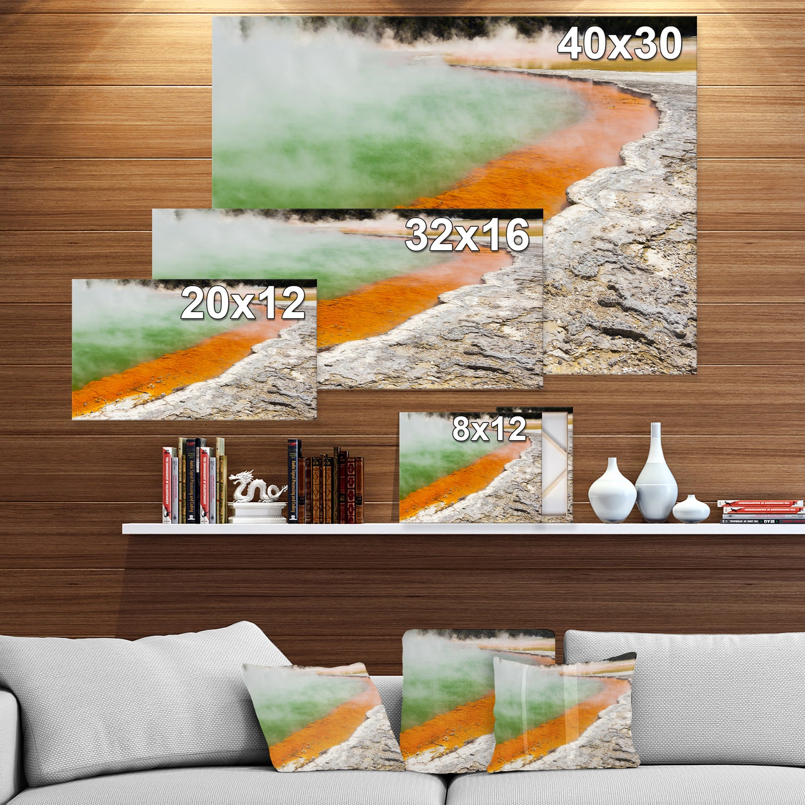 New Zealand Champagne Pool - Landscapes Sea & Shore Photographic on wrapped Canvas