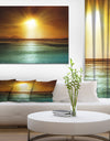 Gold sky on the beach of la Digue island Seychelles - Sea & Shore Photographic on wrapped Canvas