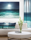 Green Ocean Waves under Dark Sky - Sea & Shore Photographic on wrapped Canvas