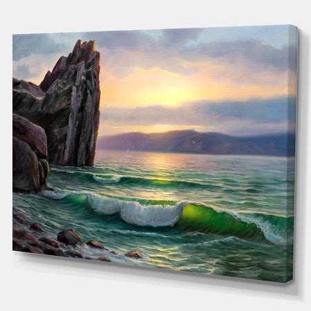 Rock formation Island - Landscapes Sea & Shore Photographic on wrapped Canvas