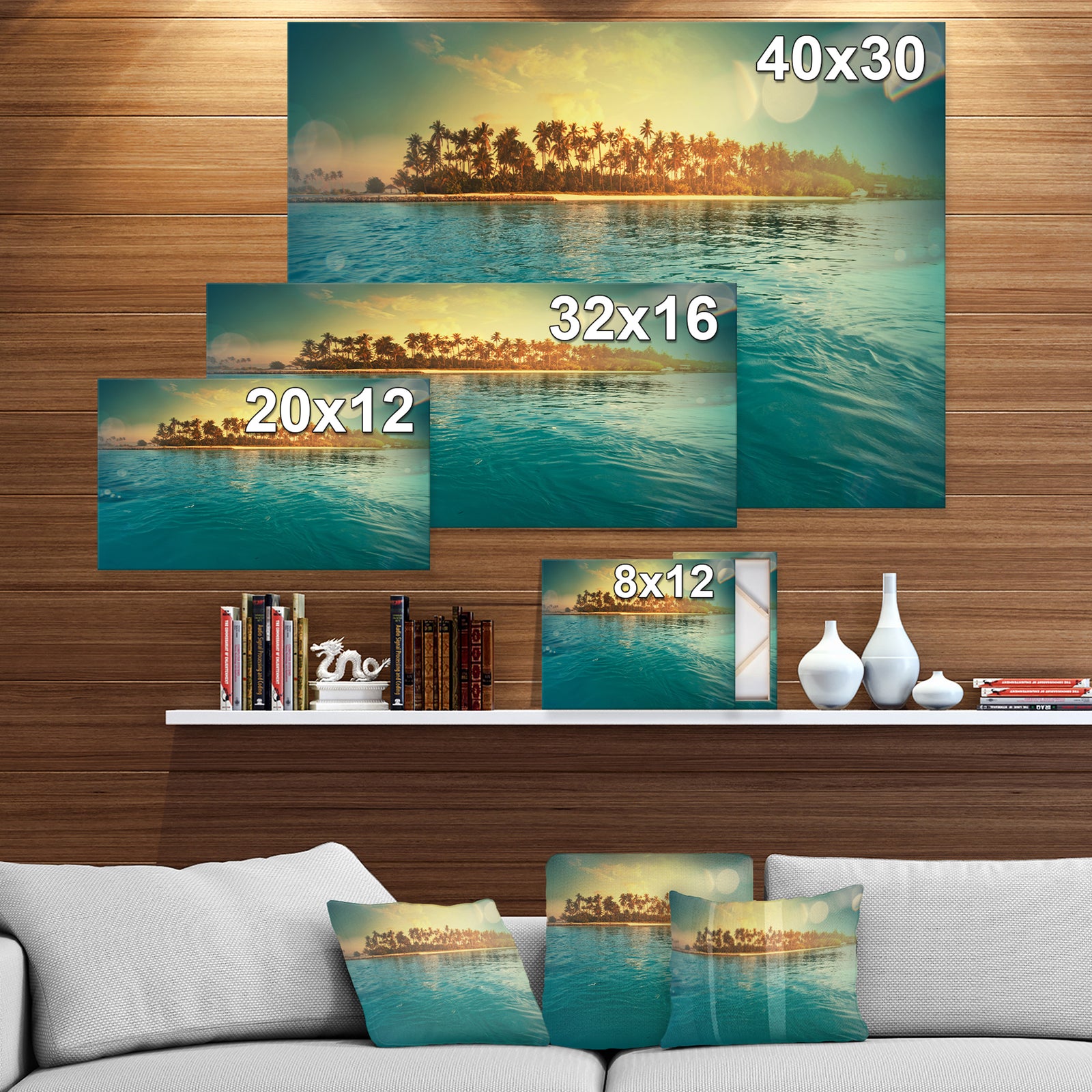 Serenity tropical beach - Landscapes Sea & Shore Photographic on wrapped Canvas