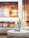 Boat in late sunset - Sea & Shore Painting Print on Wrapped Canvas