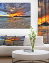 Water Villas in Indian Ocean - Landscapes Sea & Shore Photographic on wrapped Canvas