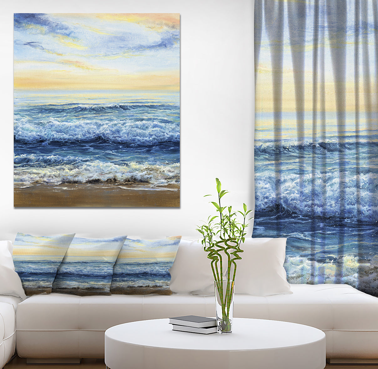 On the beach - Sea & Shore Painting Print on Wrapped Canvas