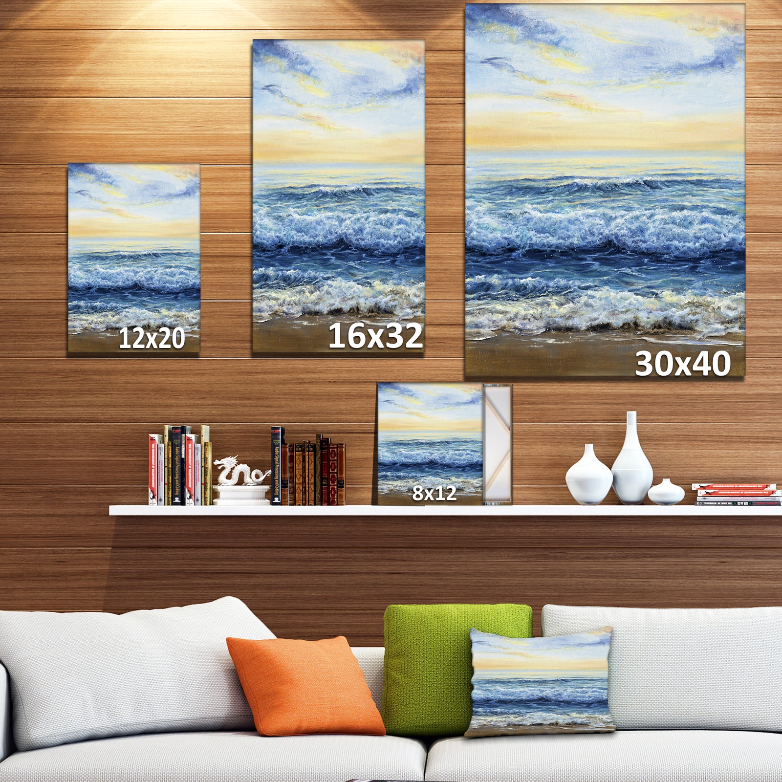 On the beach - Sea & Shore Painting Print on Wrapped Canvas