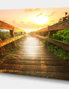 Boardwalk on beach - Landscapes Sea & Shore Photographic on wrapped Canvas