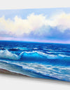 Seascape in Cloudy sky - Sea & Shore Painting Print on Wrapped Canvas