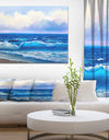 Seascape in Cloudy sky - Sea & Shore Painting Print on Wrapped Canvas