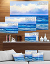 Seascape in Cloudy sky - Sea & Shore Painting Print on Wrapped Canvas