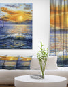 Sailboat in Beautiful Golden Sunrise - Sea & Shore Painting Print on Wrapped Canvas