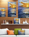 Sailboat in Beautiful Golden Sunrise - Sea & Shore Painting Print on Wrapped Canvas