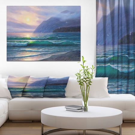 Beautiful sunrise at the morning - Landscapes Sea & Shore Photographic on wrapped Canvas