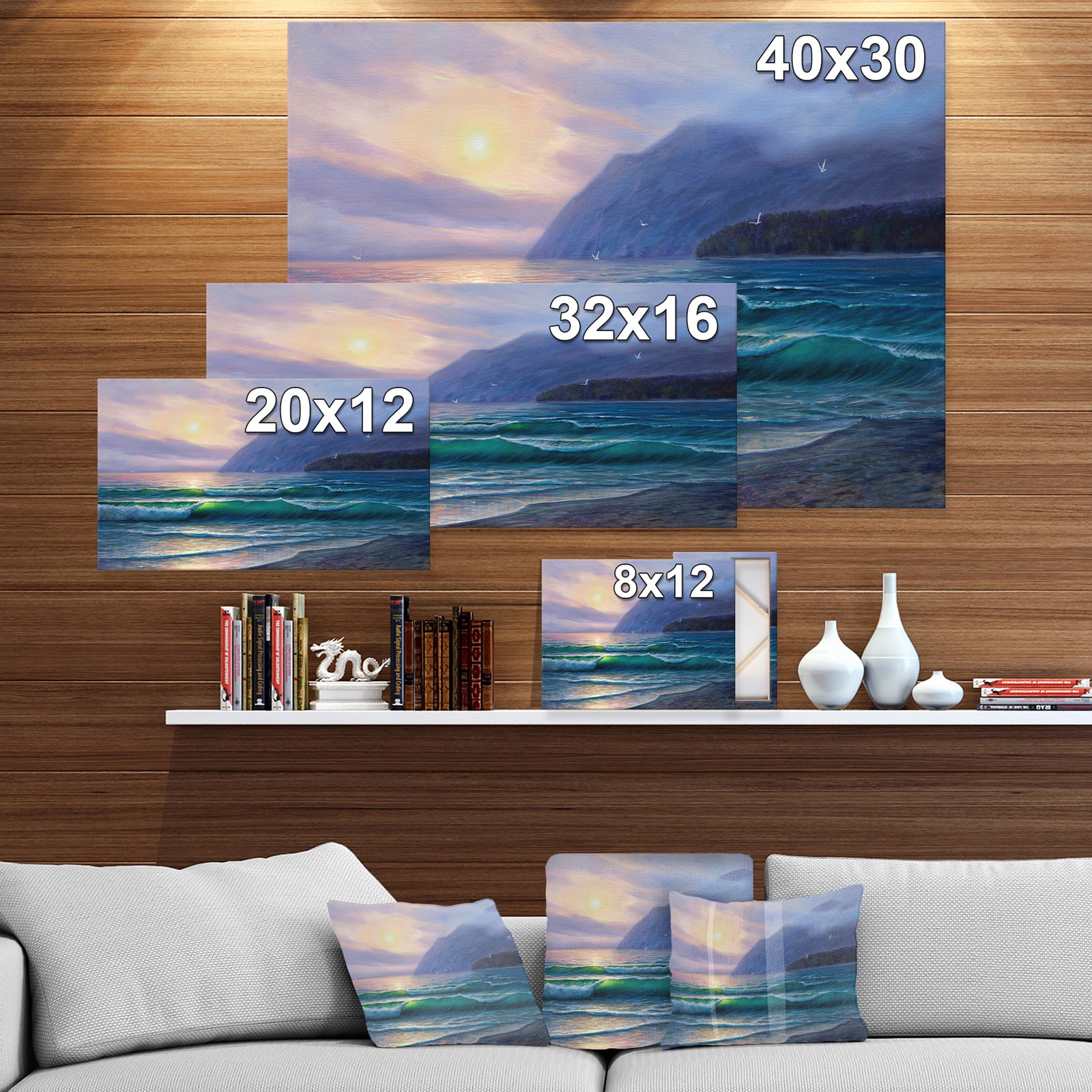 Beautiful sunrise at the morning - Landscapes Sea & Shore Photographic on wrapped Canvas