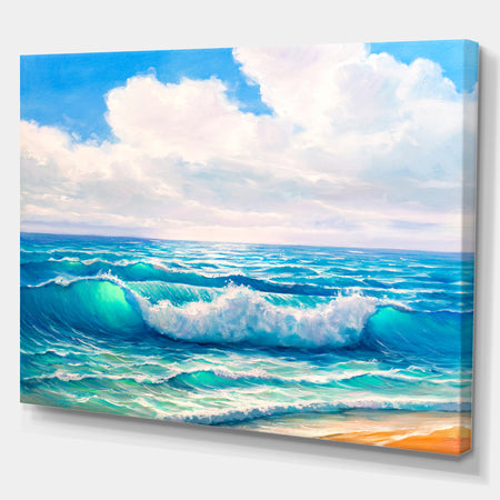 Sea and the sky - Sea & Shore Painting Print on Wrapped Canvas