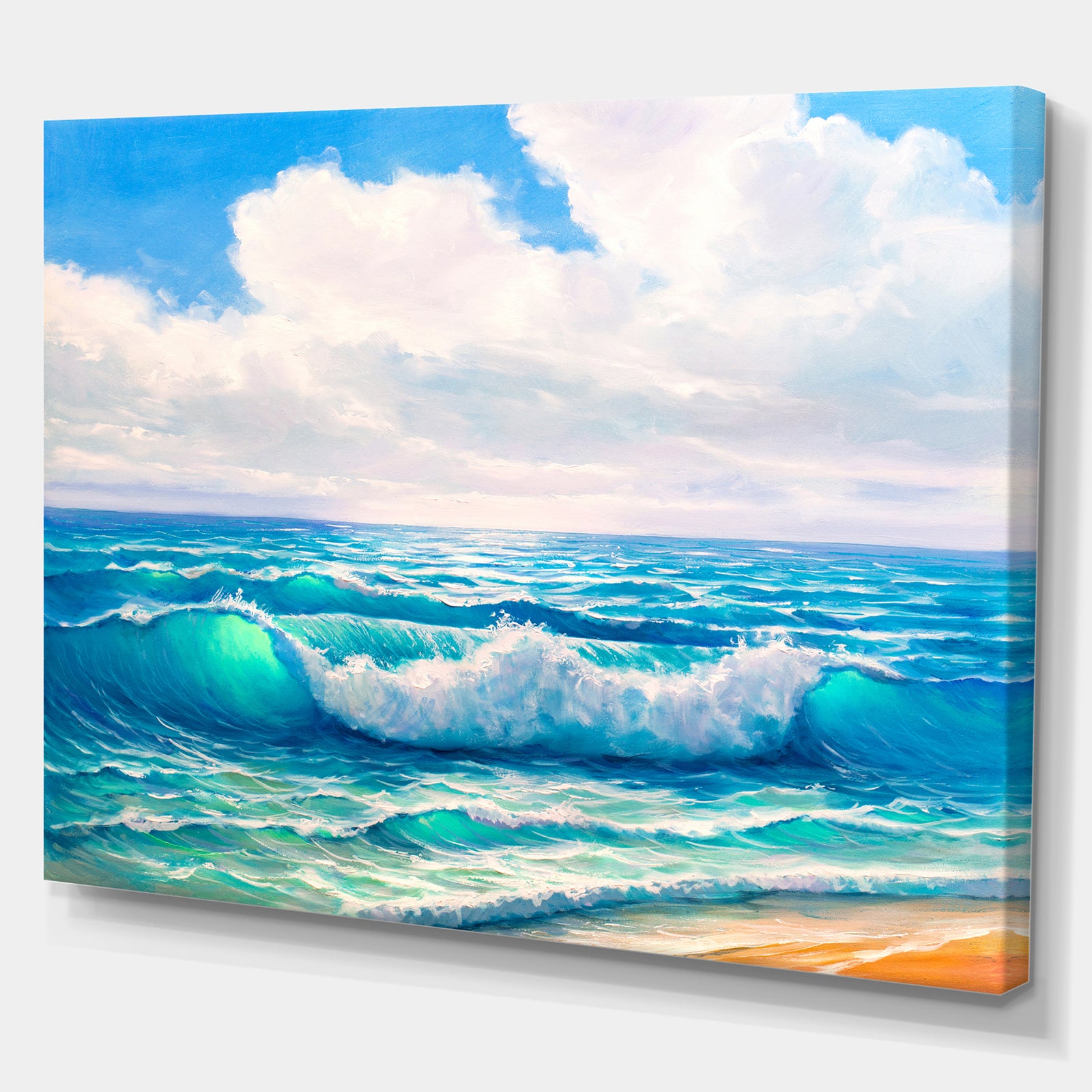 Sea and the sky - Sea & Shore Painting Print on Wrapped Canvas