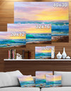 Sunsets over ocean waves - Sea & Shore Painting Print on Wrapped Canvas