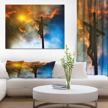 Jesus on the cross - Spiritual Religious on Wrapped Canvas