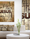 Jesus - word cloud in grunge background - Religious Contemporary on Wrapped Canvas