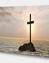 Jesus Christian Cross in Bay View - Religious Art on Wrapped Canvas
