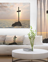 Jesus Christian Cross in Bay View - Religious Art on Wrapped Canvas