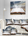 Jesus Bible at beach - Religious Art on Wrapped Canvas