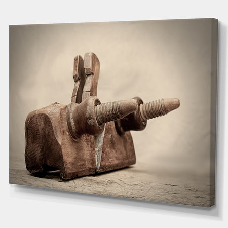 Oild Joinery Wood working Tools - Vintage Painting Print on Wrapped Canvas