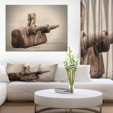 Oild Joinery Wood working Tools - Vintage Painting Print on Wrapped Canvas