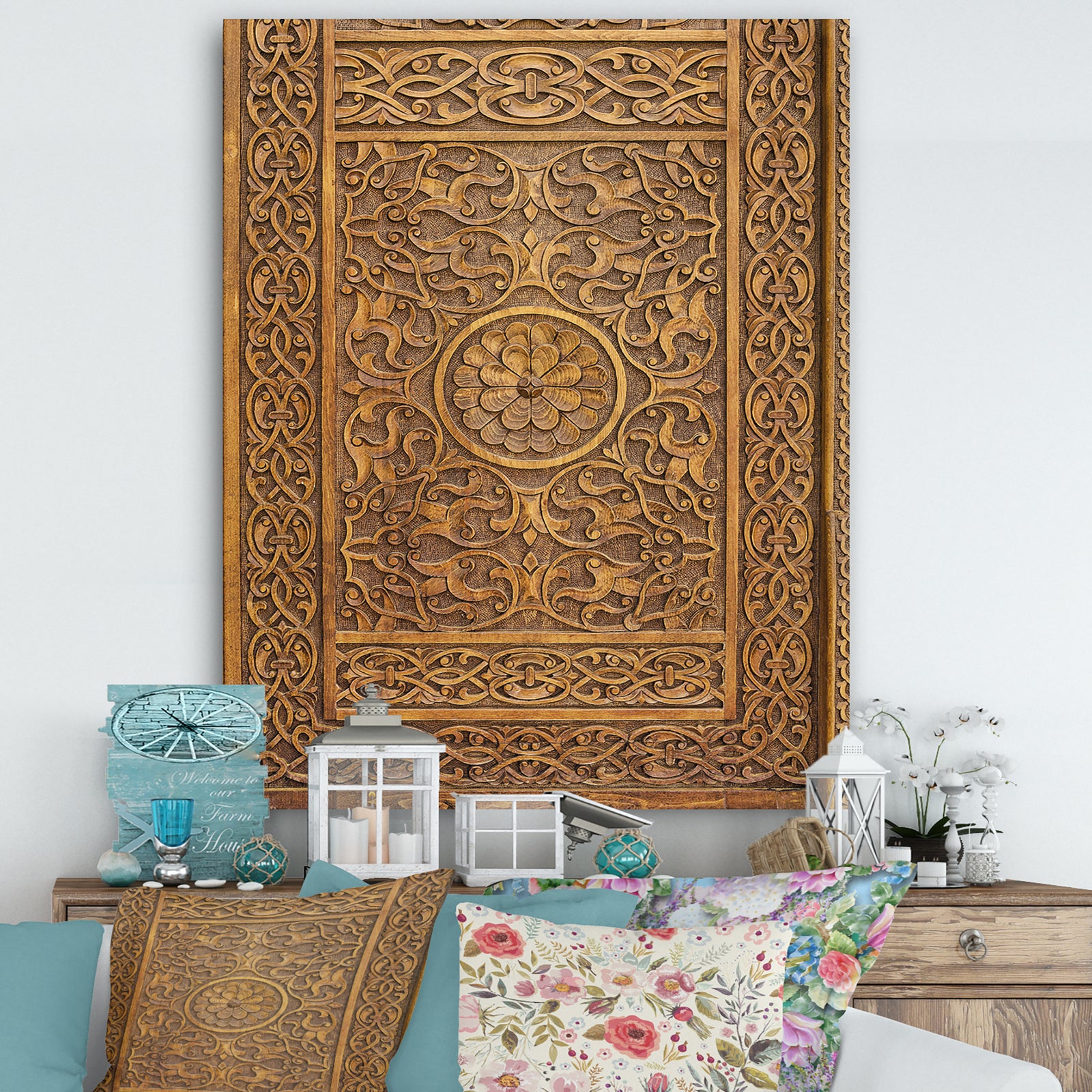 Old Carved Wooden Door - Vintage Gallery-wrapped Canvas