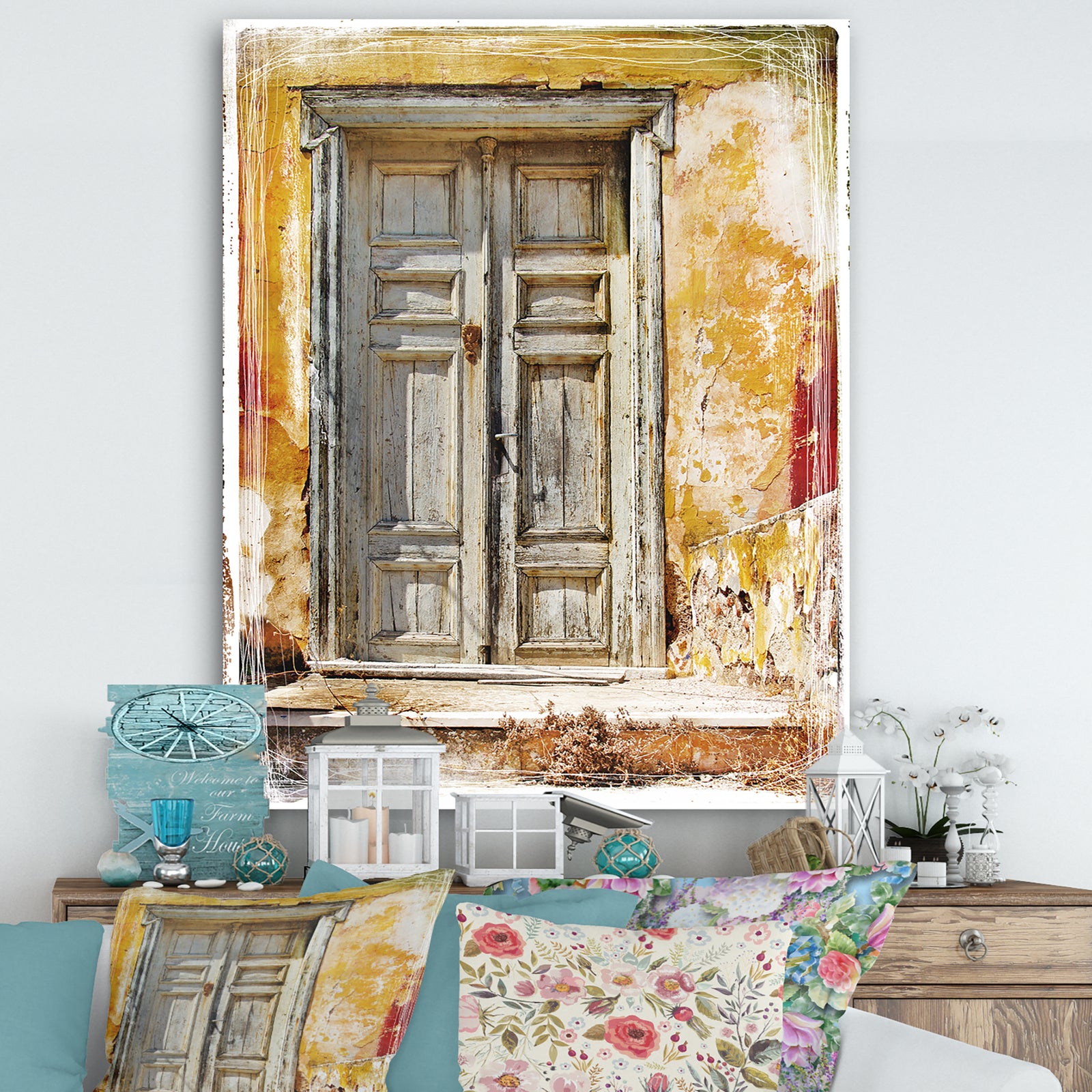 Old Traditional Greek Doors - Vintage Canvas Artwork