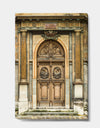 Old Wooden Door With Carvings in Paris, France - Vintage Canvas Art